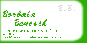 borbala bancsik business card